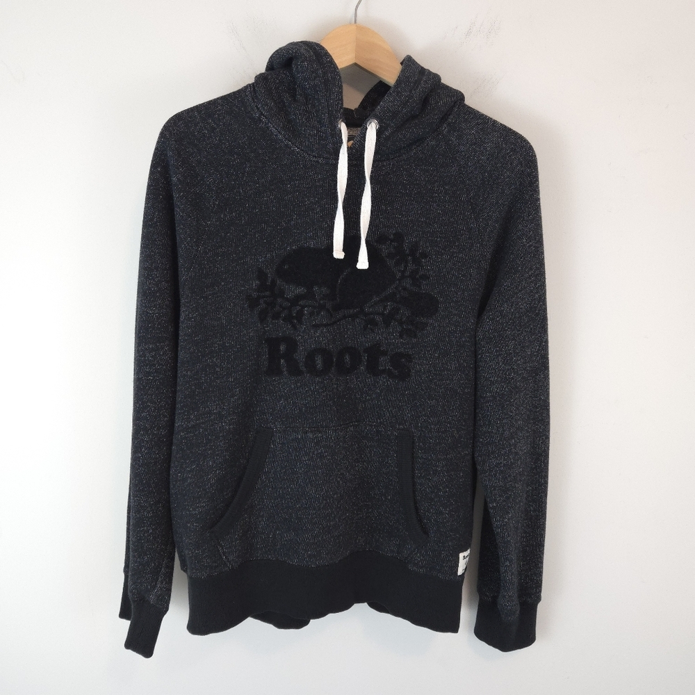 Roots Canada Original Kanga Hoodie In Black Pepper Heather
